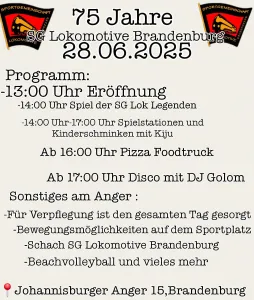 🎉 75 Jahre SG Lokomotive Brandenburg! 🚂⚽